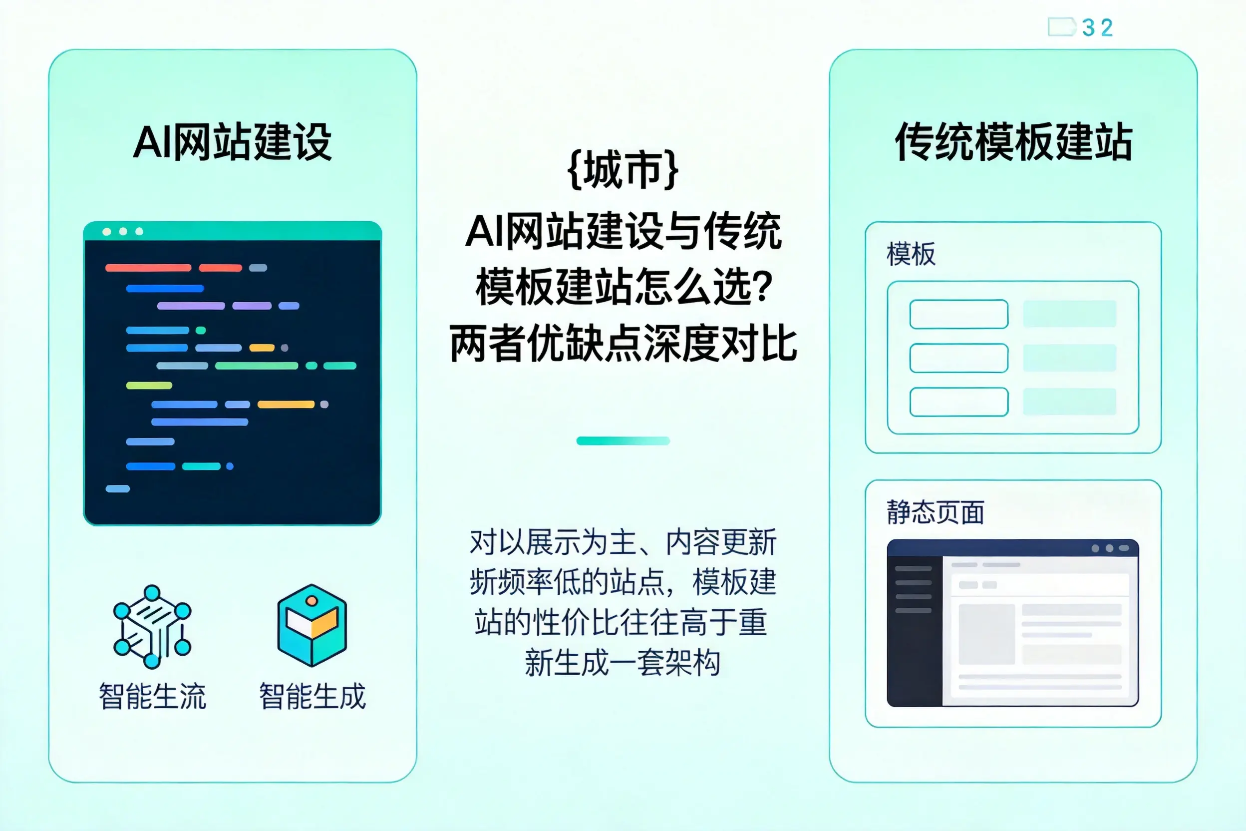 渭南AI网站建设与传统模板建站怎么选？两者优缺点深度对比
