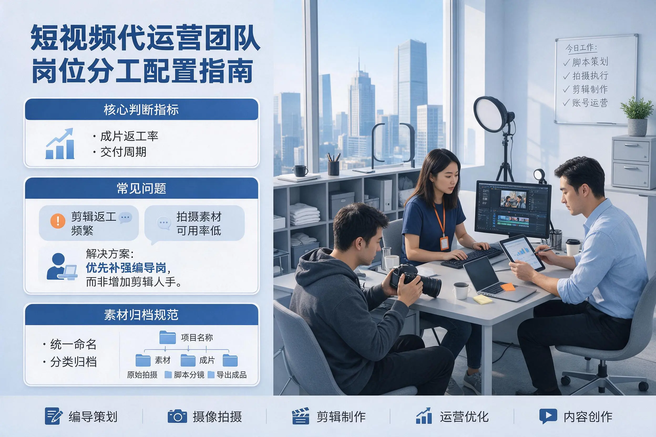 短视频代运营团队如何配置？渭南企业岗位分工科普说明