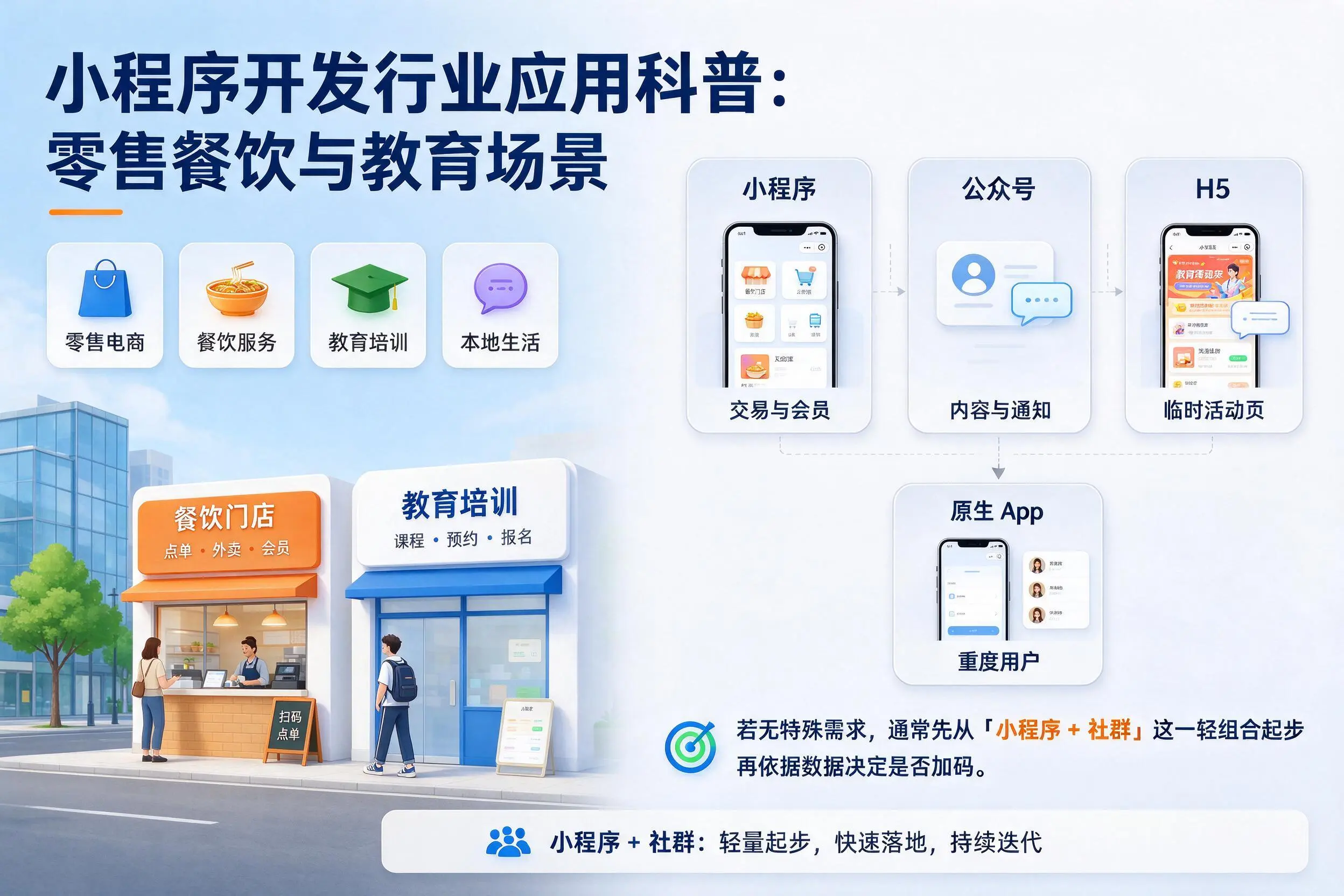 渭南小程序开发行业应用科普:零售餐饮与教育场景